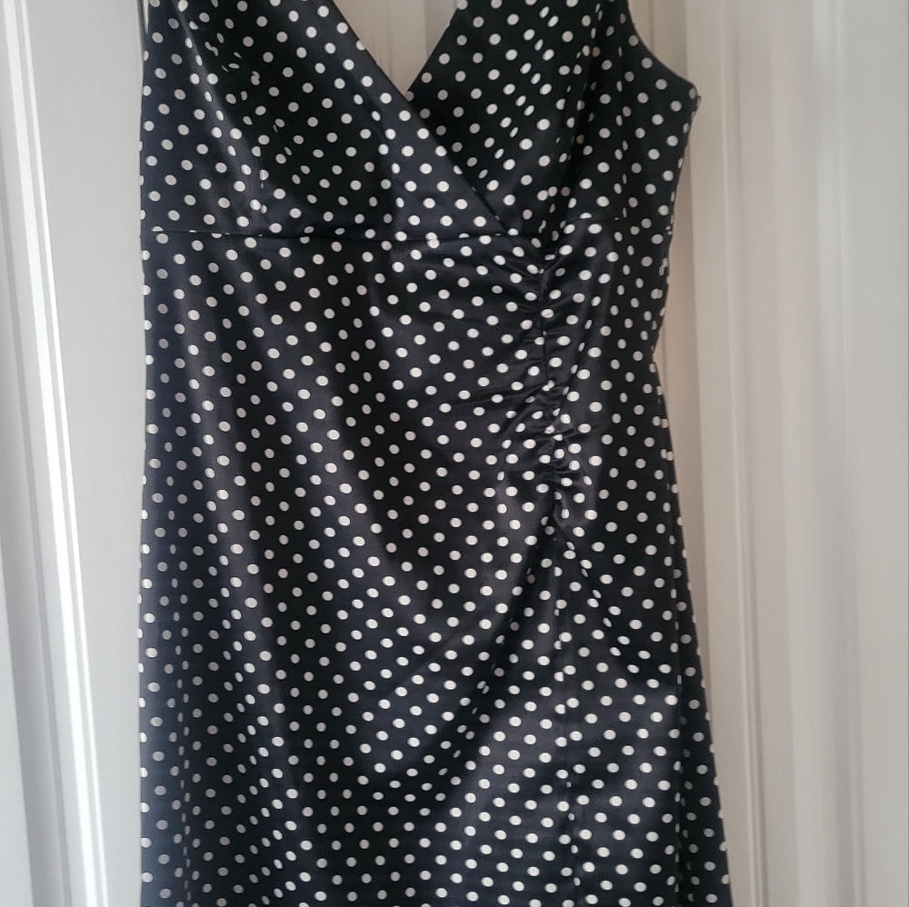 Donna Ricco polka dot Navy dress. Fabulous condition